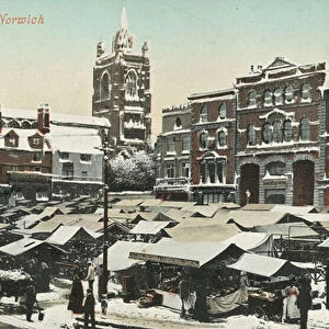 Market Place, Norwich (coloured photo)