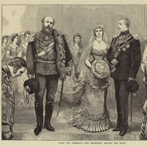 The Marriage of the Duke of Connaught, after the Ceremony, the Procession leaving the Altar (engraving)