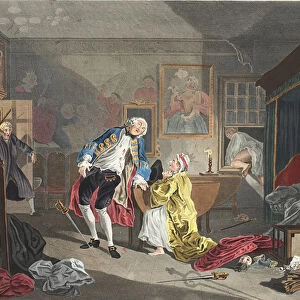 Marriage a la Mode, Plate V, The Bagnio, illustration from Hogarth Restored