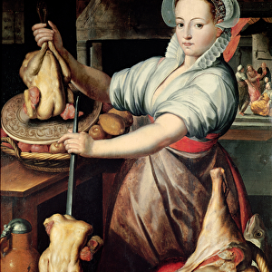 Martha Preparing Dinner for Jesus (oil on canvas)
