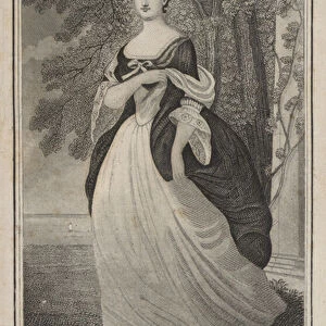 Martha Washington, wife of US President George Washington (engraving)