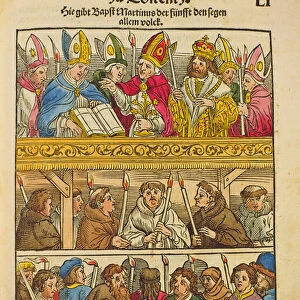 Martin V is elected Pope and blesses the people at the Council of Constance, 1417