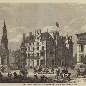 The Martyrs Memorial, Taylor Institution, and Randolph Hotel, Oxford (engraving)