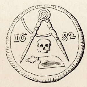 Masonic seal of the Carpenters of Maestricht, dated 1682, from The History of Freemasonry