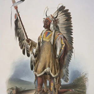 Mato-Tope, a Mandan chief, engraved by J. Hurliman, published in 1839 (aquatint)