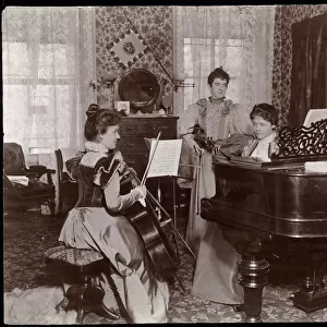 Maud Powell and two accompanists, c. 1896 (silver gelatin print)