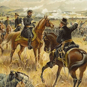 Meade at Gettysburg, 2 July 1863 (colour litho)