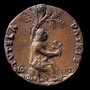 Medallion representing Lorenzo de Medici, known as the Magnificent (bronze, 15th century)