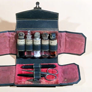Medical case with instruments and medicines, early 19th century