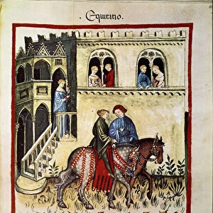 Medicine treaty: the benefits of horse riding, c. 1400 (miniature)