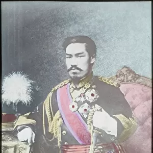 The Meiji Emperor, c. 1880 (hand-coloured glass slide)