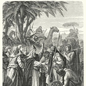 Melchizedek blesses Abram (engraving)