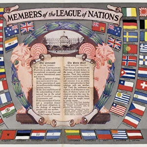 Members of the League of Nations (colour litho)