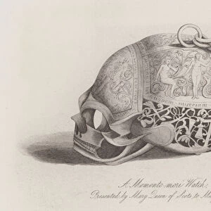 A memento mori watch presented by Mary, Queen of Scots to Mary Seaton (engraving)