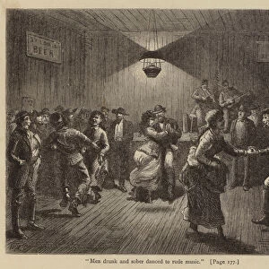 "Men drunk and sober danced to rude music"(engraving)
