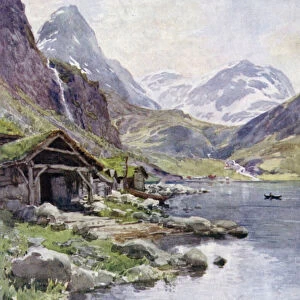 Meraak, Geiranger Fjord (colour litho)