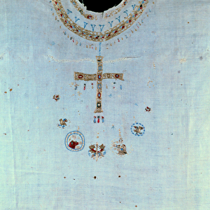 Merovingian art: priestly dress of Saint Bathilde (or Batilde, Bathylle