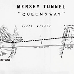 Mersey Tunnel, Queensway (litho)