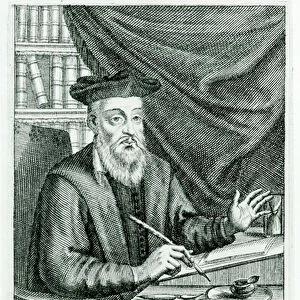 Michel de Nostredame (Nostradamus) (1503-66) Writing his Prophecies