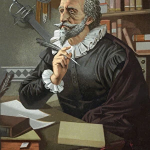 Miguel de Cervantes, Spanish writer (1547 - 1616) after hombres y Mujeres celebres