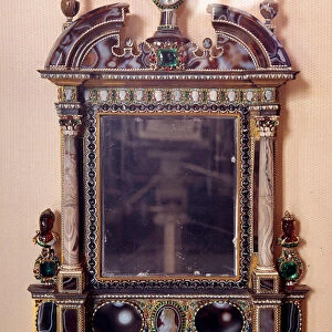 Mirror in rock crystal, enamel and gold said of Marie de Medicis, circa 1630