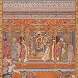 Mirza Md Mu azzam Shah Khurram Bakht Bahadur receiving Sa adat Ali