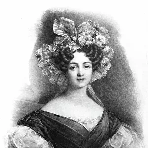 Miss Lise (Marie Elizabeth) NOBLET (1801-1852), French dancer of the Royal Academy of Music (Opera). From the painting by Henri Grevedon (1776-1860), Lithography 1930