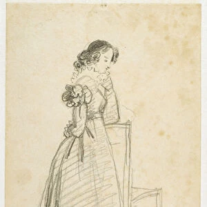 Miss Sarah Bown, later the wife of Sir Joseph Paxton (pencil on paper)