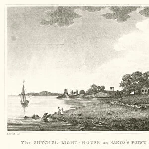 The Mitchel Light House on Sands Point in Long Island Sound (engraving)