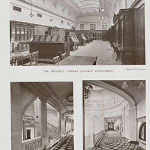 The Mitchell Library, Jeffrey Collection, Main Staircase, First Floor Corridor (b / w photo)