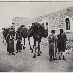 Moabiton types, Bedouins on a journey (b / w photo)