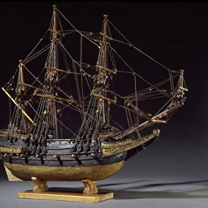 Model ship, thought to represent a vessel built shortly after death of Elizabeth I