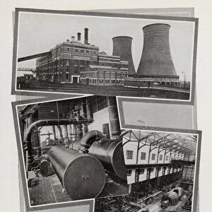 A Modern Electricity Power Station (colour litho)