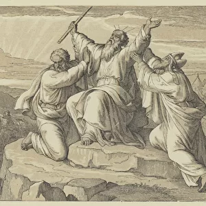 Moses Hands held up (engraving)