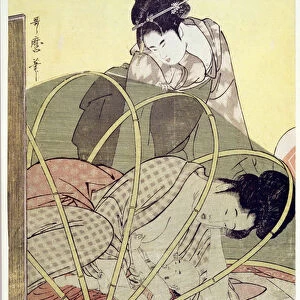 Mother Nursing Baby under Mosquito Net par Utamaro, Kitagawa (1753-1806), c