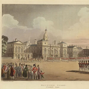 Mounting Guard (coloured engraving)