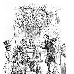 Mr. Collins and Charlotte were both standing at the gate in conversation with the ladies