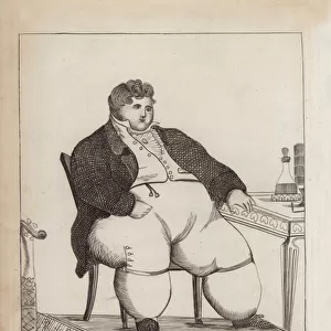 Mr Hermans Bras, the Prussian Youth 18 years of age weighing upwards of 500 lbs (engraving)