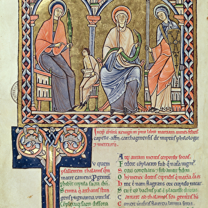 Ms 1041 f. 1v Grammar, Dialect and Rhetoric from Satyricon by Martianus Capella