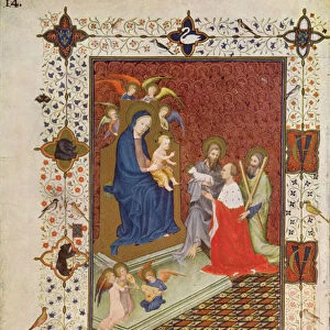 MS 11060-11061 Frontispiece with John, Duc de Berry, St. Andrew and St