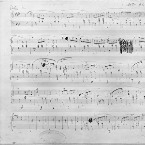 Ms. 117, Waltz in F minor, Opus 70, Number 2, dedicated to Elise Gavard (pen & ink on paper)
