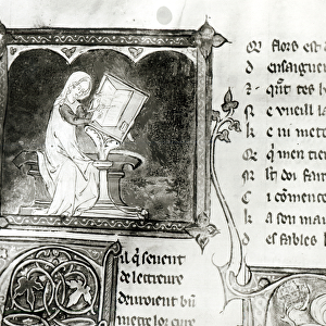 Ms. 3142 fol. 256 Marie de France (fl. 12th century) writing