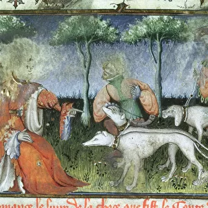 Ms Hunter 385 f. 3r Hunting, from the Livre de la Chasse
