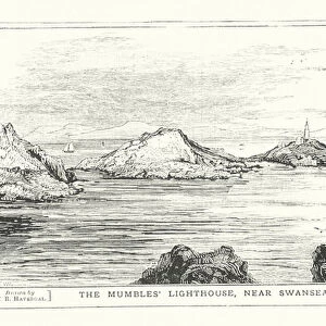 The Mumbles Lighthouse, near Swansea (engraving)