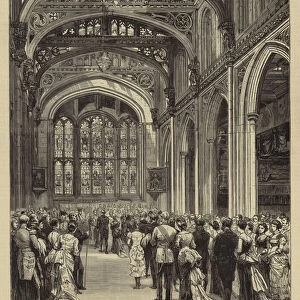The Municipal Ball at the Guildhall, Reception of the Guests in the Library (engraving)