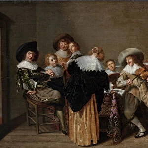 A Musical Party - peinture de Dirck Hals (1591-1656) - Oil on wood - 37x50 - National