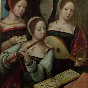 Three Musicians (tempera on panel)