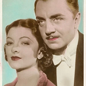 Myrna Loy, American film actress and William Powell, American actor (coloured photo)