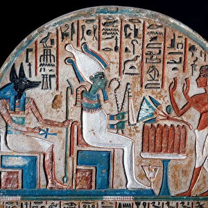 Nanai worshiping the Gods Osiris and Anubis, the dead deity who holds the key of life