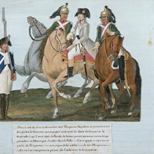 Napoleon Bonaparte (1769-1821) and the Varsovian Sentry (gouache on paper)